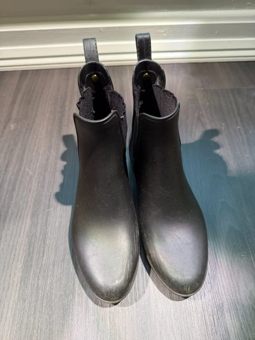 Sam Edelman Tinsley Matte Black Chelsea Rain Boots Women's 4